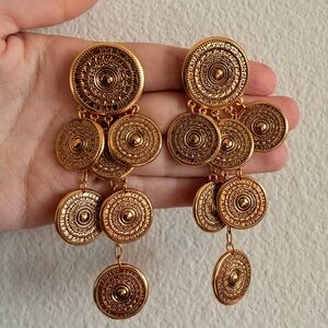 Saint Laurent Charm Drop Earrings – Gold-Tone Brass ✨